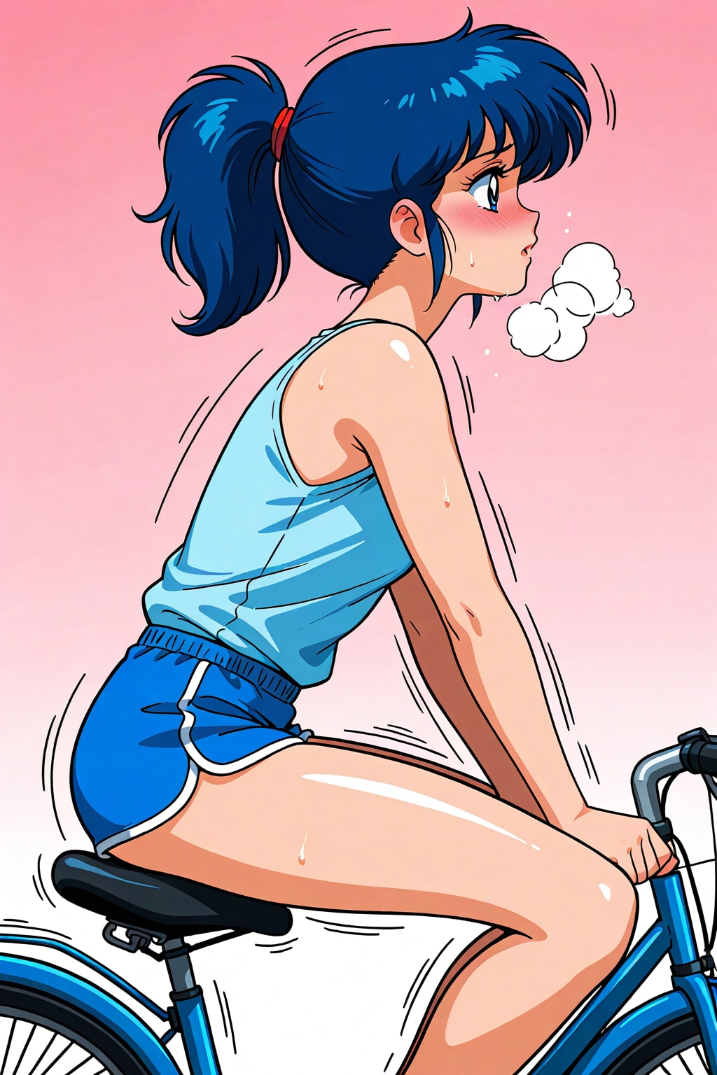 自転車のサドルに座る_LILY