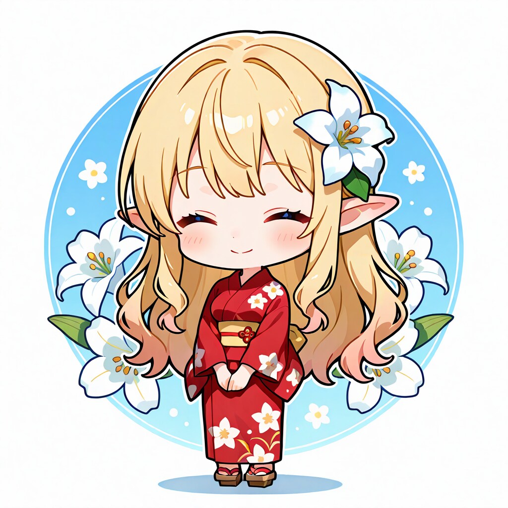浴衣のちびエルフさん