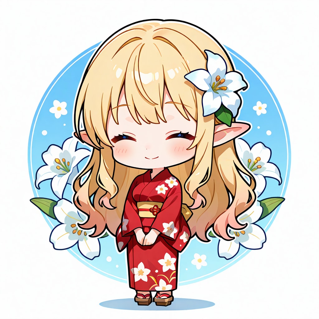浴衣のちびエルフさん