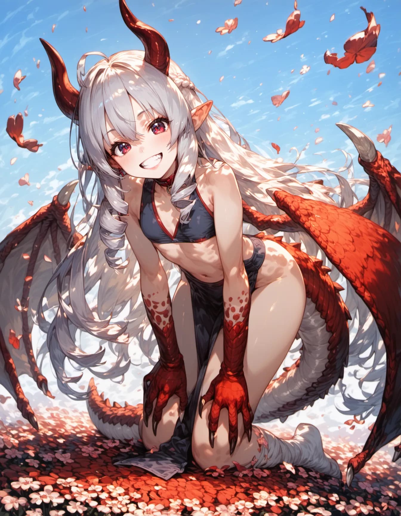 Crimson Scales under the Blue | の人気AIイラスト・グラビア