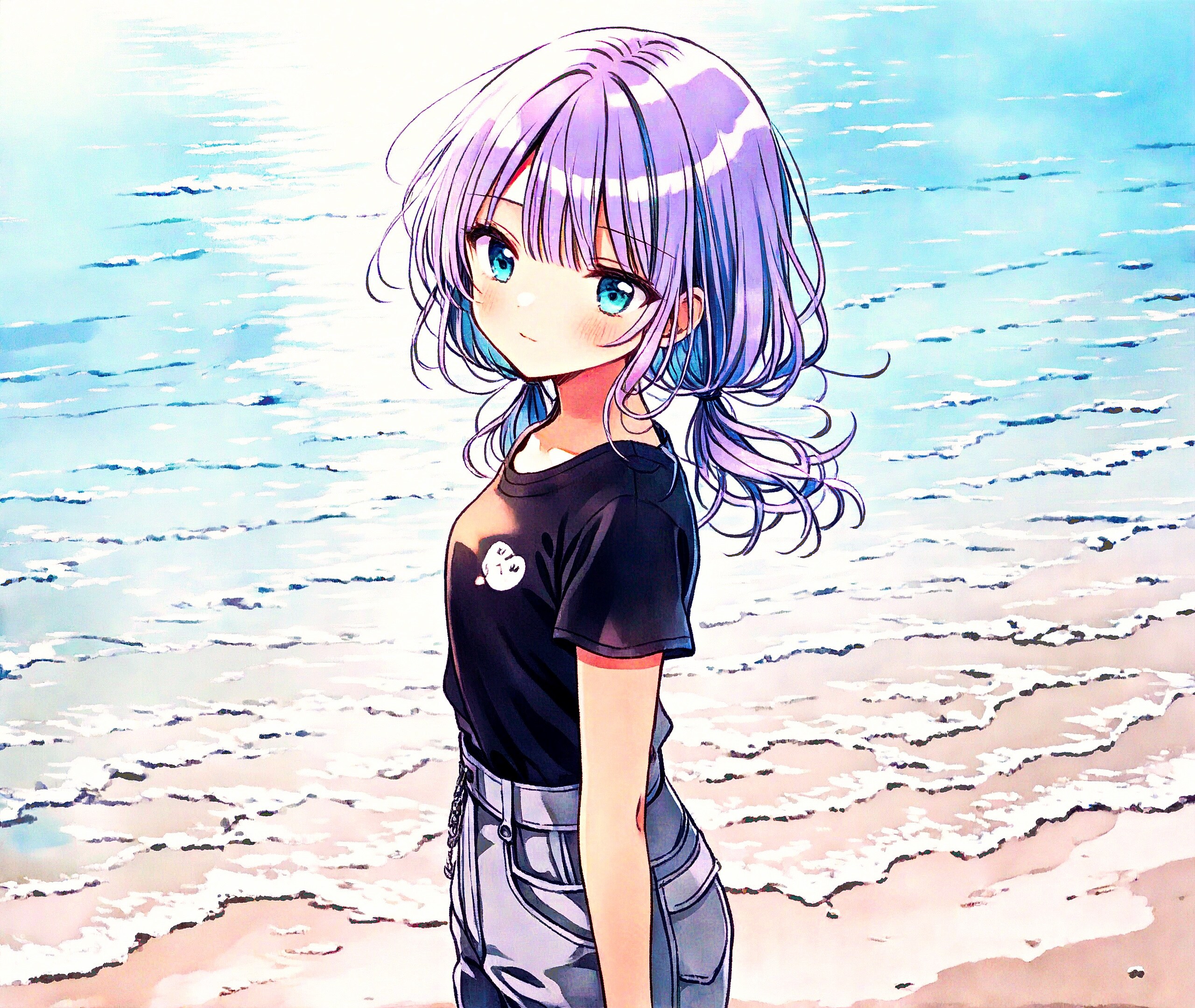 夏の浜辺にて