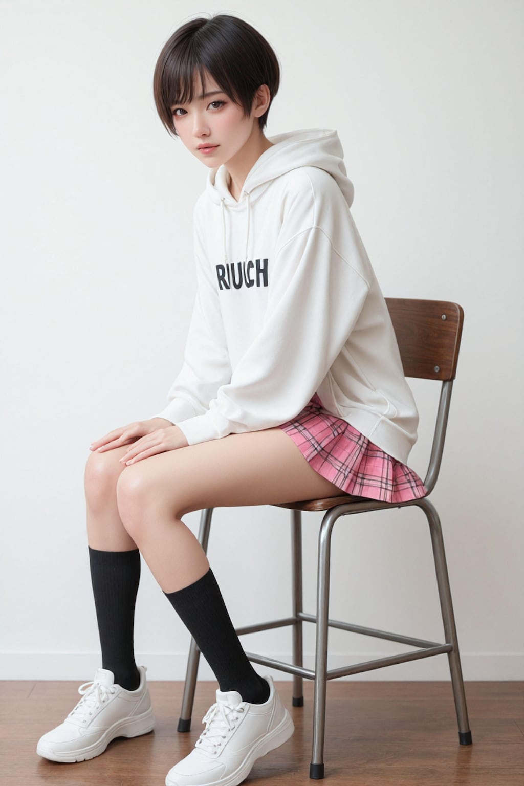 パーカーにミニスカあわせてみた