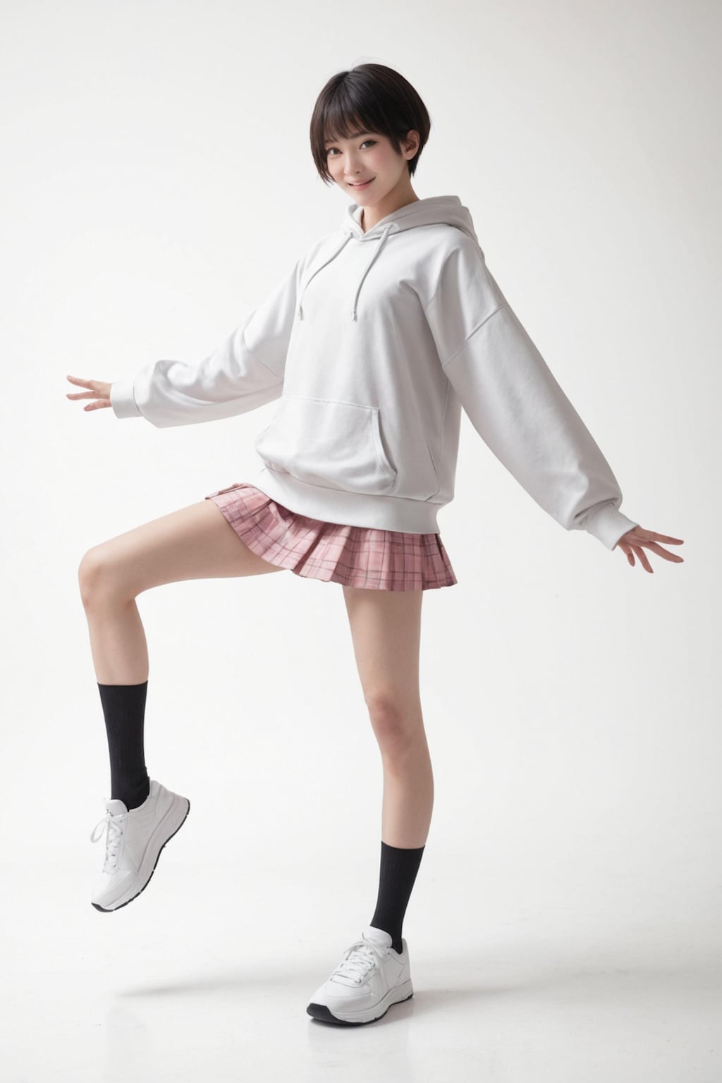 パーカーにミニスカあわせてみた