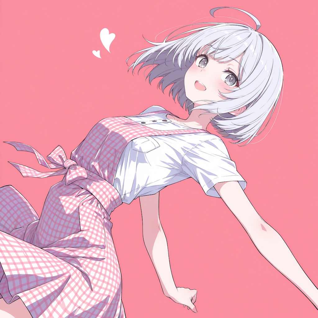 ギンガムチェックエプロン