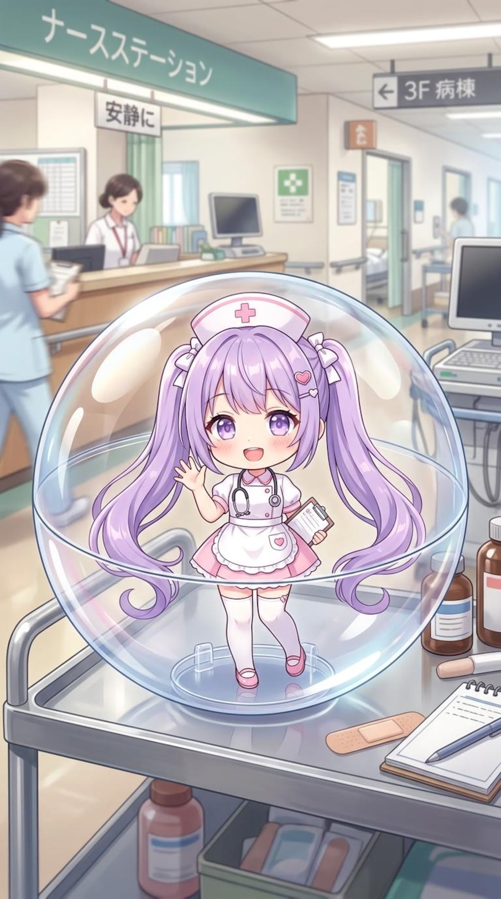 ナース服姿のGRAPEちゃんをカプセルに入れたよ