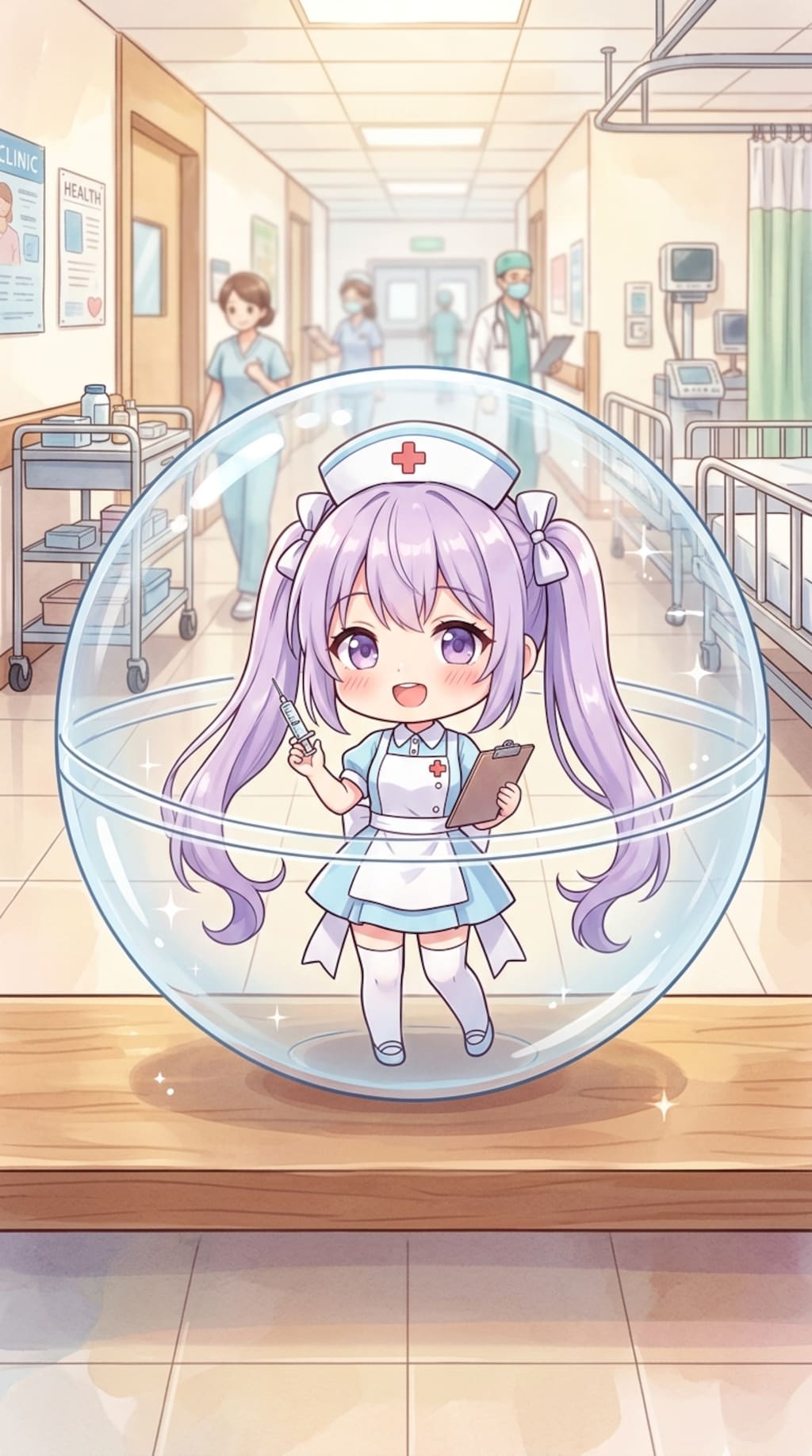 ナース服姿のGRAPEちゃんをカプセルに入れたよ