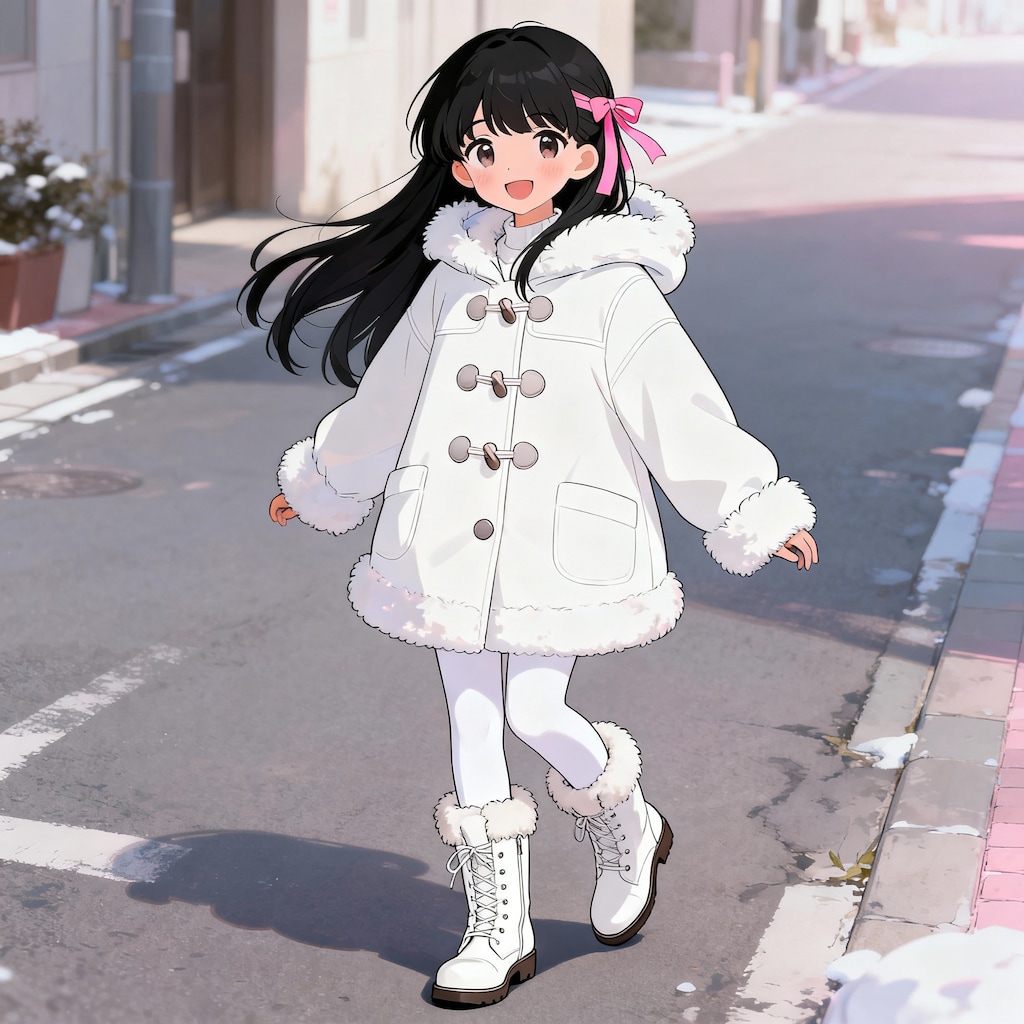 白コートの少女