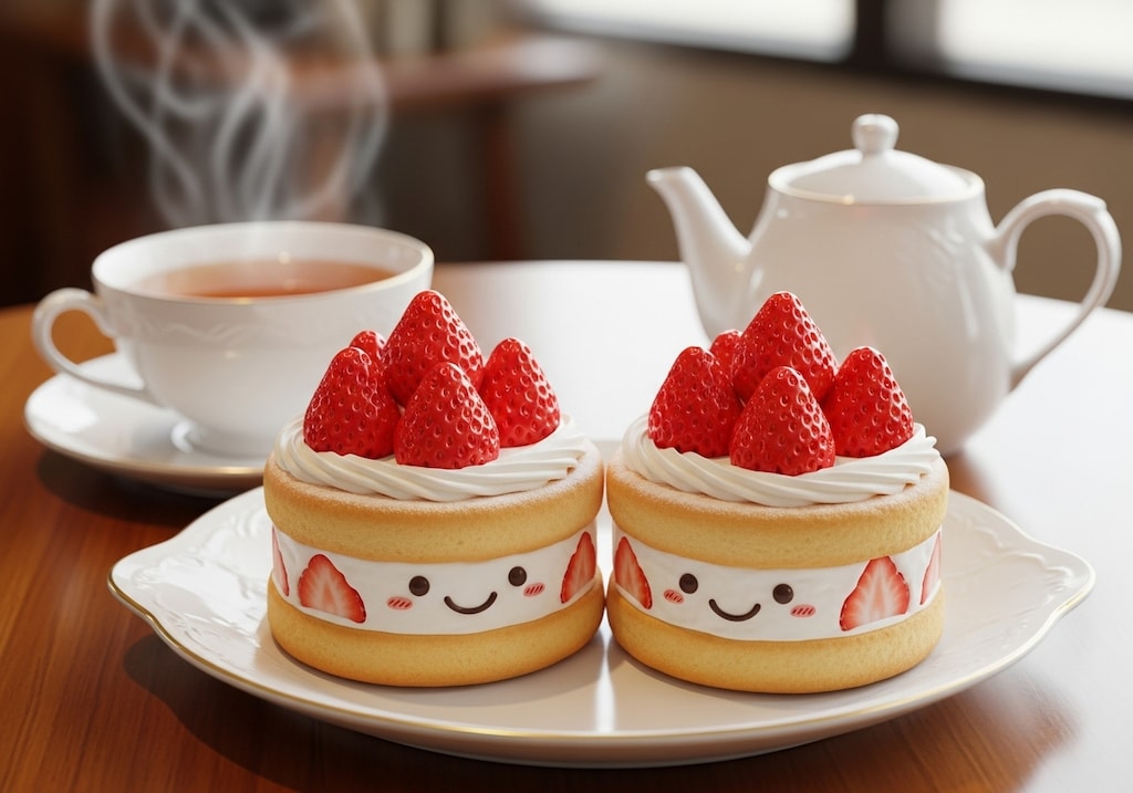 デザートのニコニコケーキ