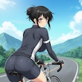 黒髪(ロードバイク女子4) 2枚目