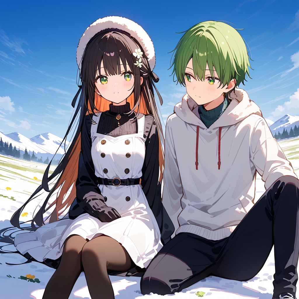 二人でいれば寒くない❗️ | の人気AIイラスト・グラビア