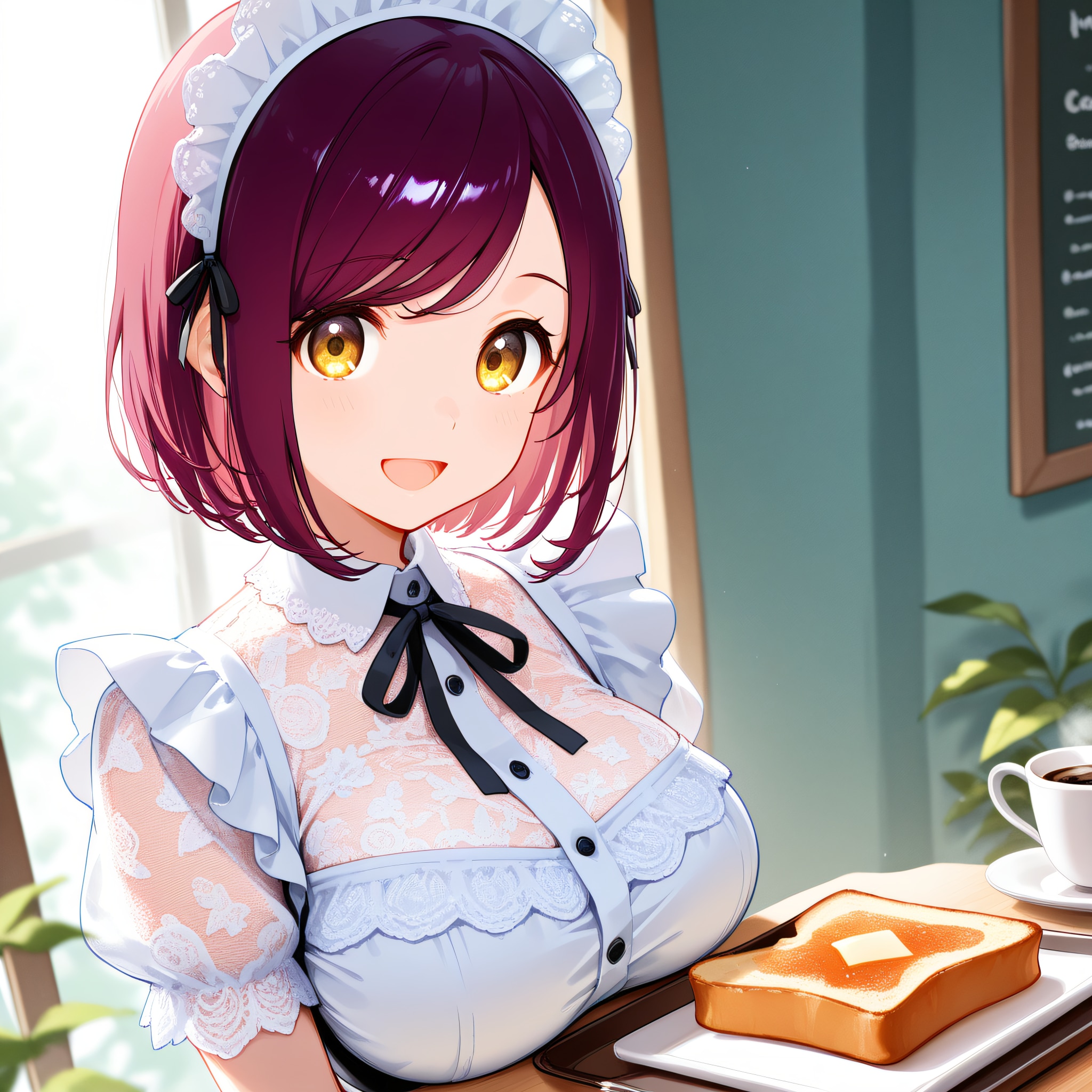 おはようございます（挨拶メイドの芽衣ちゃん） | の人気AIイラスト・グラビア