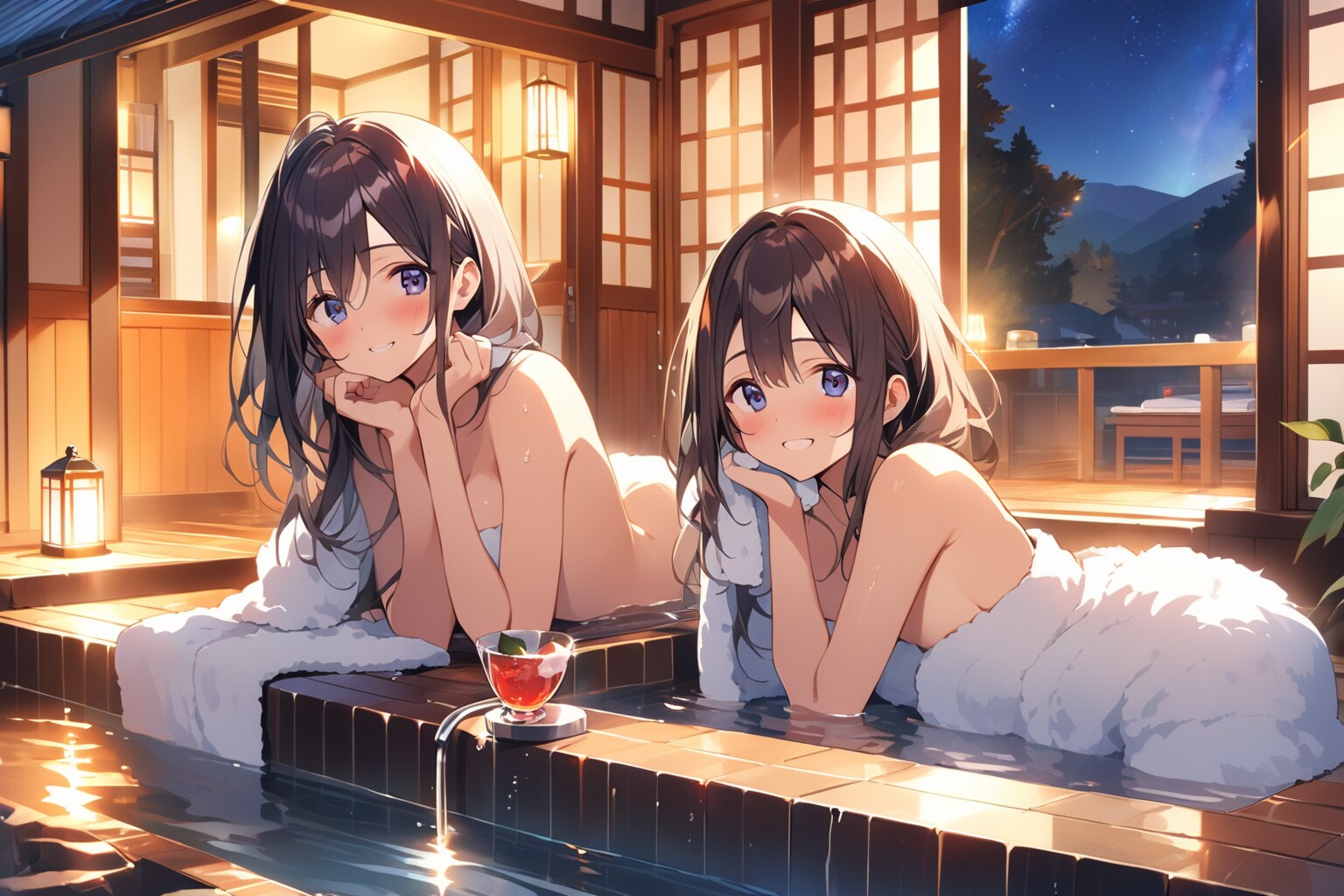 混浴で出会った美人姉妹