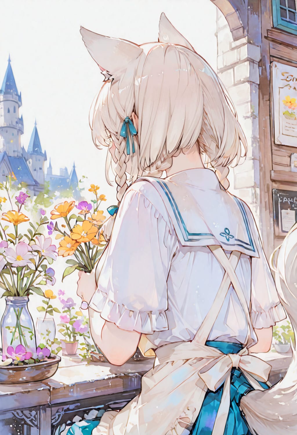 お仕事中の背中
