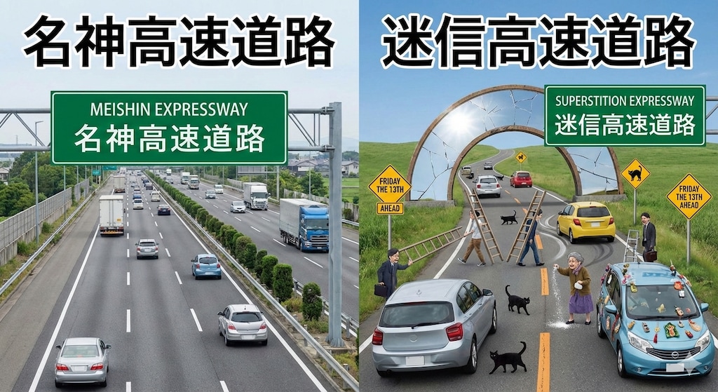 名神高速道路と迷信高速道路