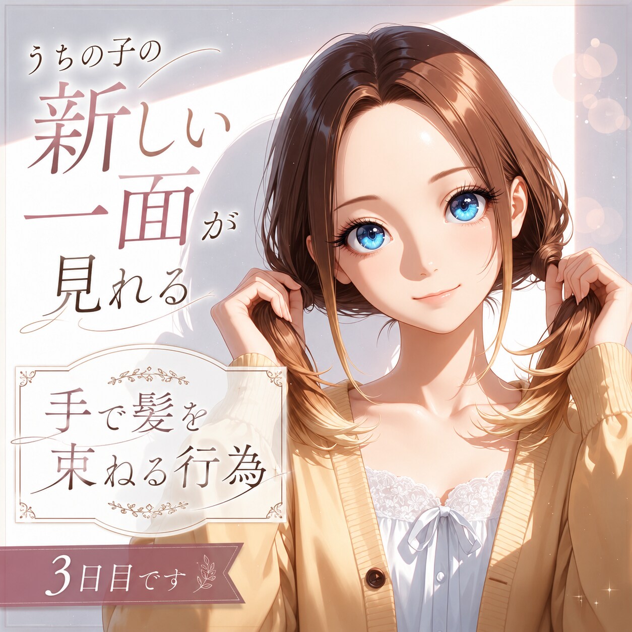 手で髪を束ねる行為3日目です✨ | の人気AIイラスト・グラビア