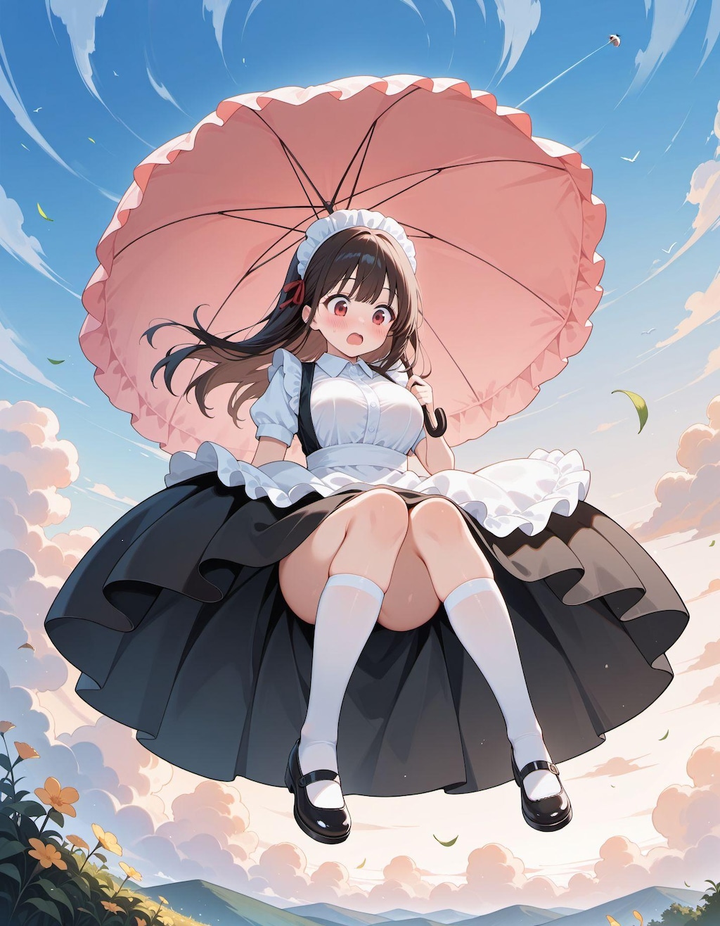 空からメイドさんが！