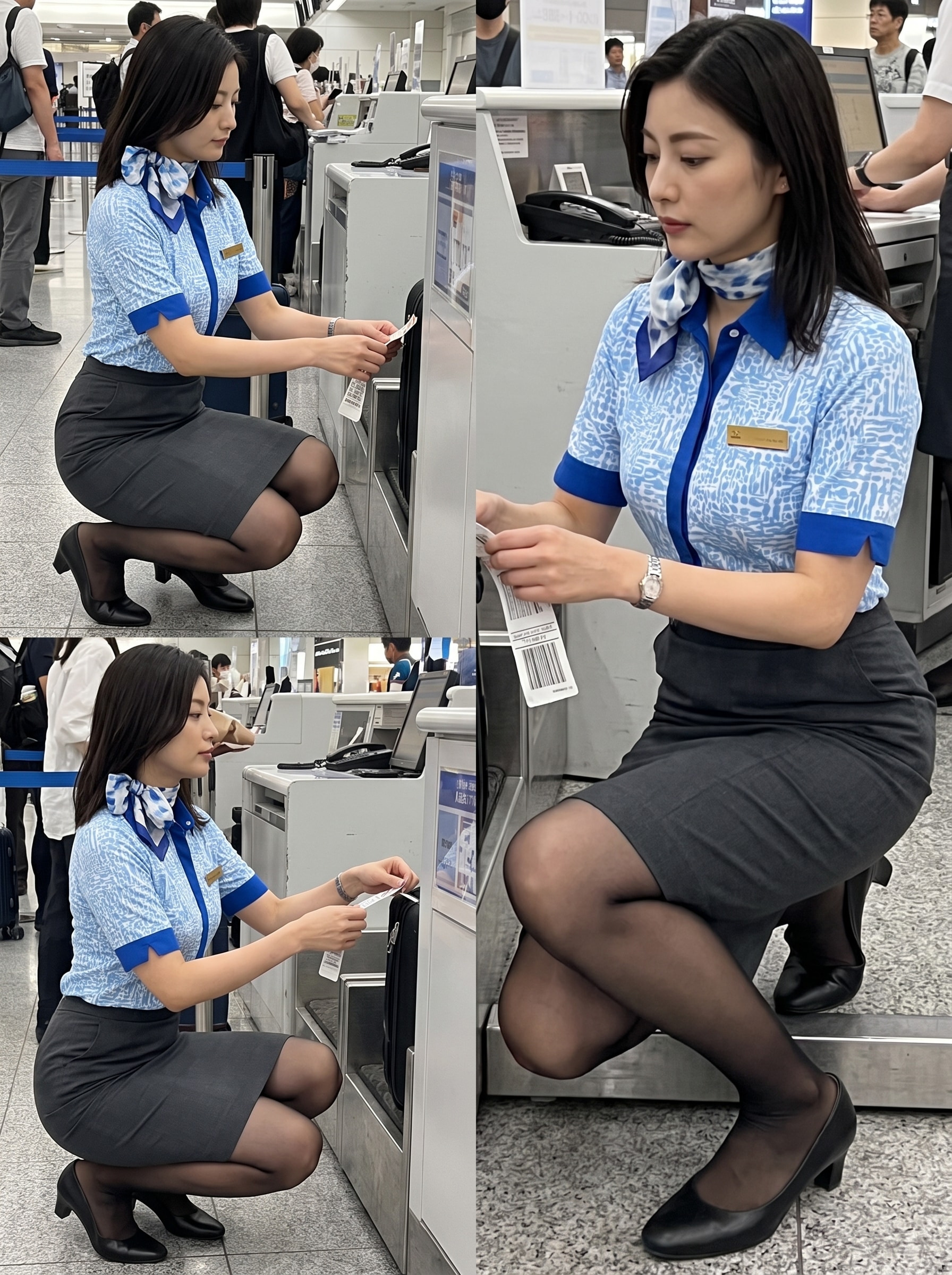 空港のグランドホステスさん。