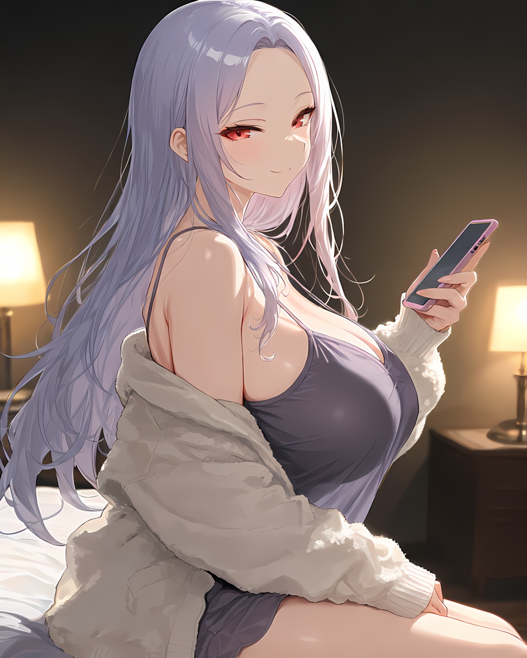 🌙ベッドサイドのプライベート時間…サテンのミレナとおやすみ