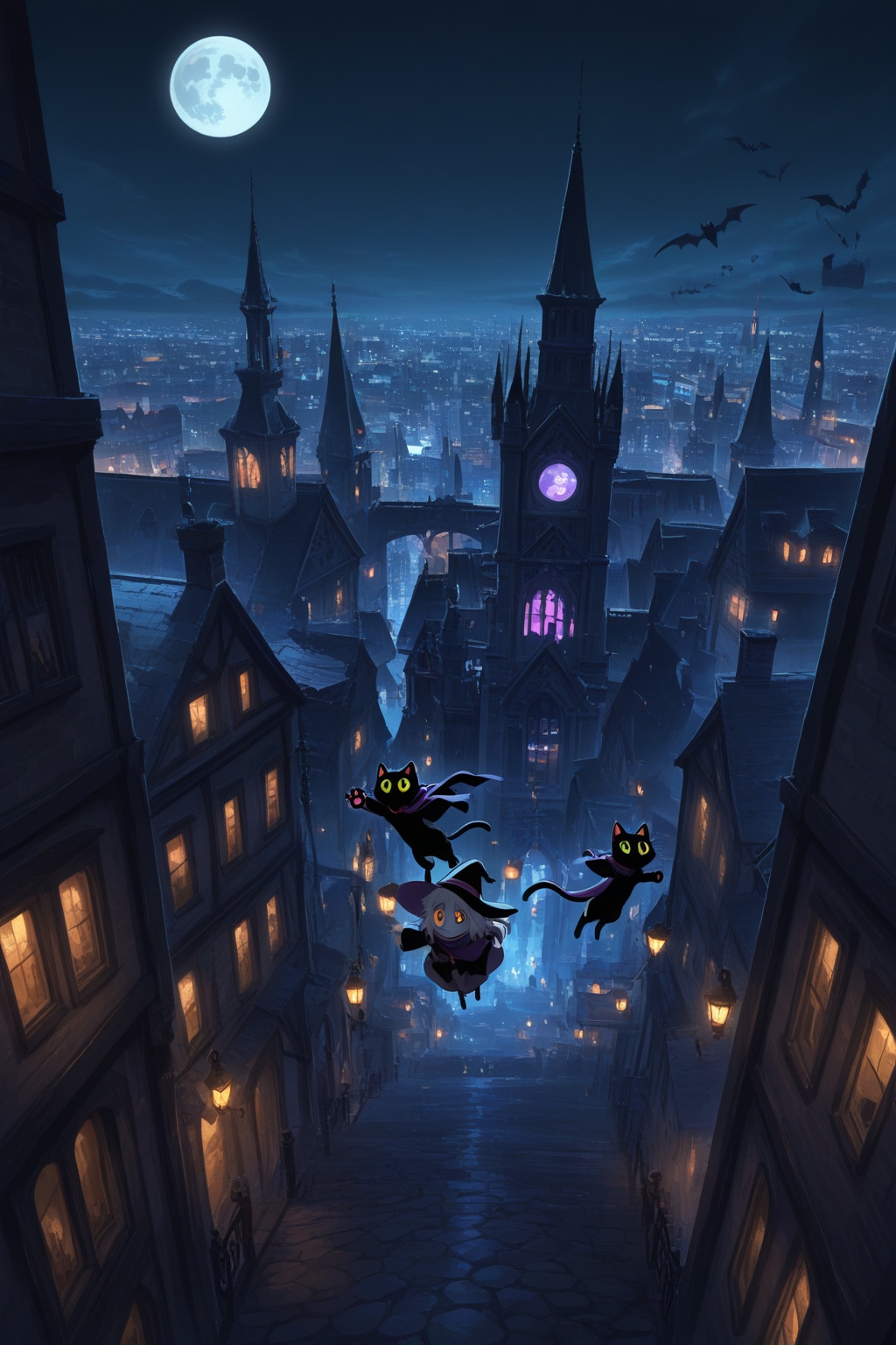 月夜の魔女と黒猫