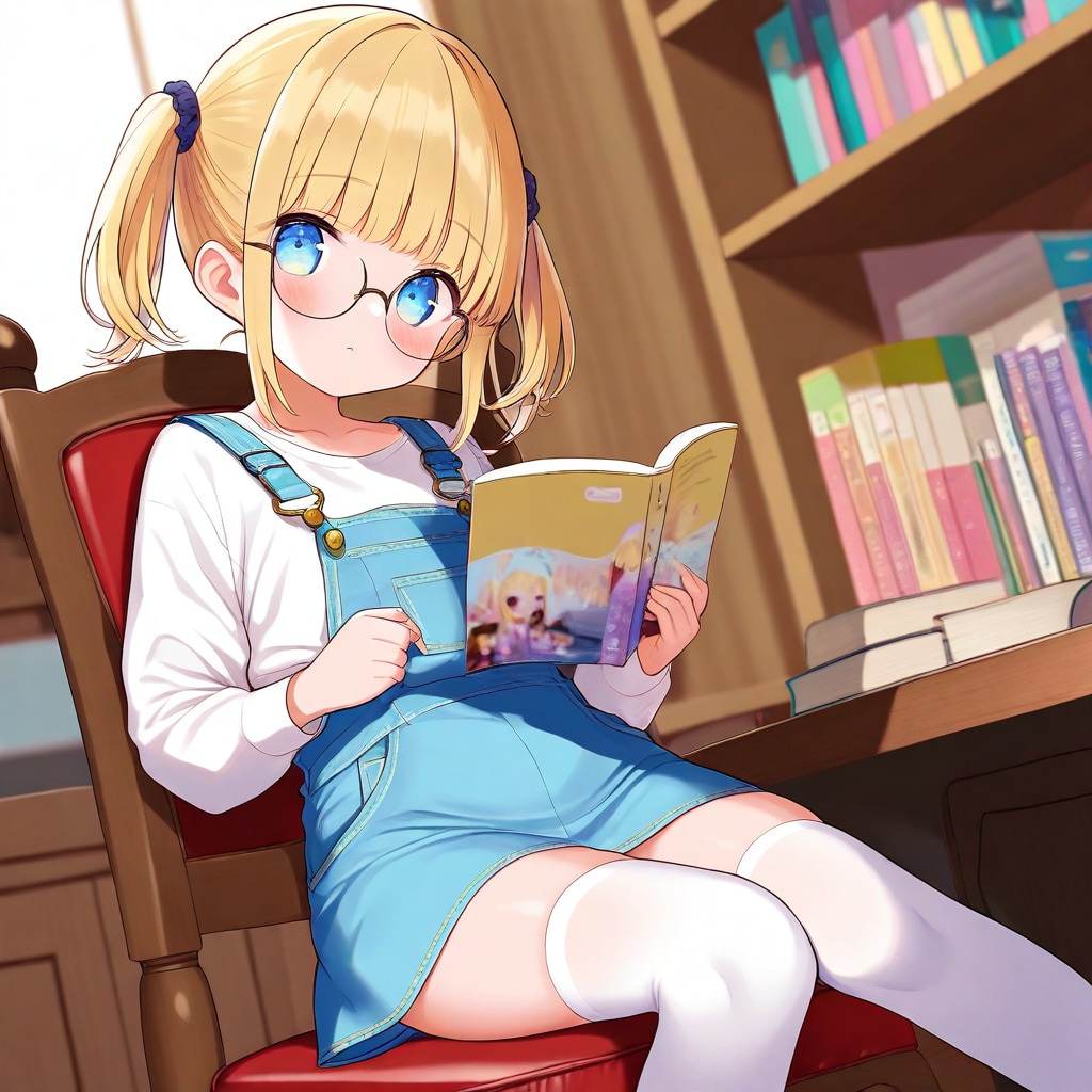 眼鏡かけて読書中だよ | の人気AIイラスト・グラビア