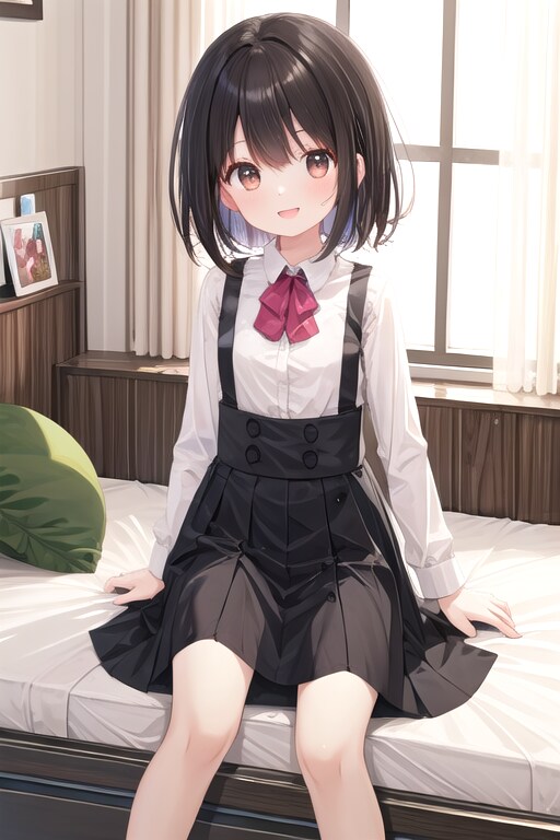 ベッドに座る女の子 | の人気AIイラスト・グラビア