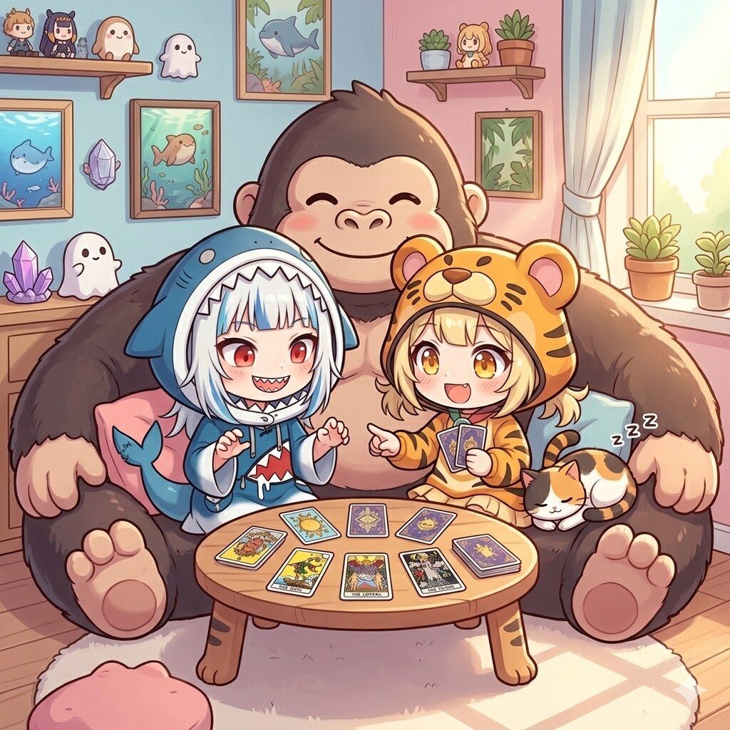 虎娘ちゃんとサメ美ちゃん | の人気AIイラスト・グラビア