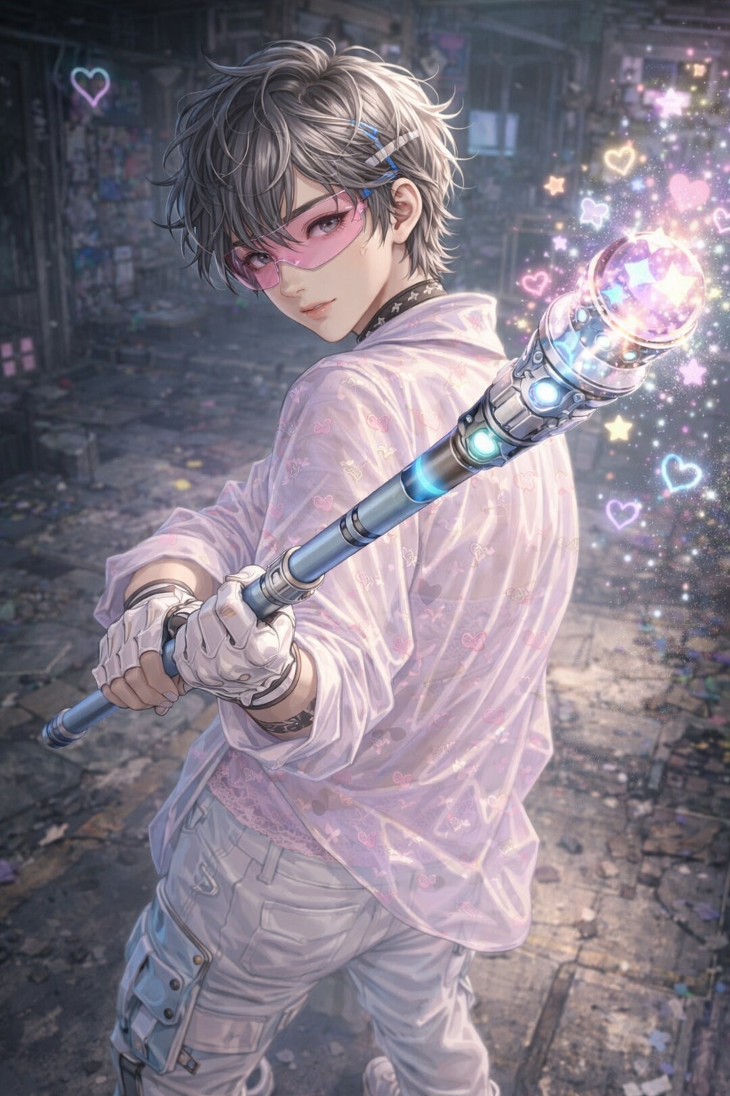 ガーリーな彼の、謎のキラキラ武器。