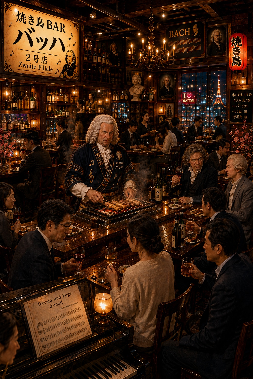 再び灯る夜、焼き鳥BAR バッハ 2号店。