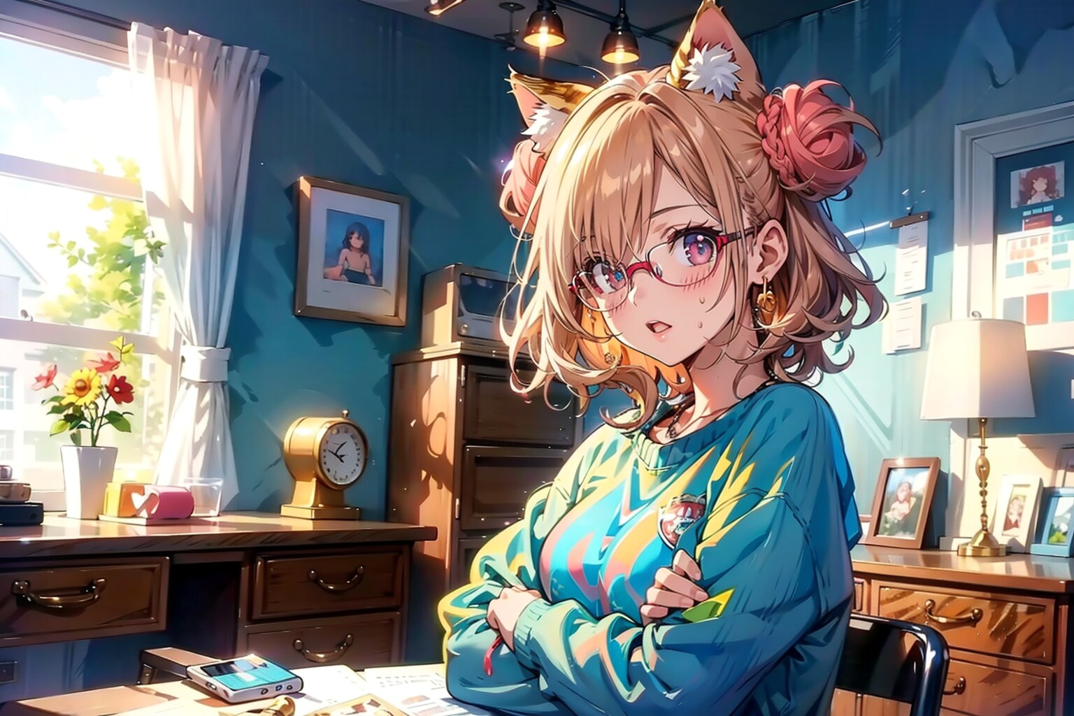 猫耳生えてきたんですけど（汗） | の人気AIイラスト・グラビア