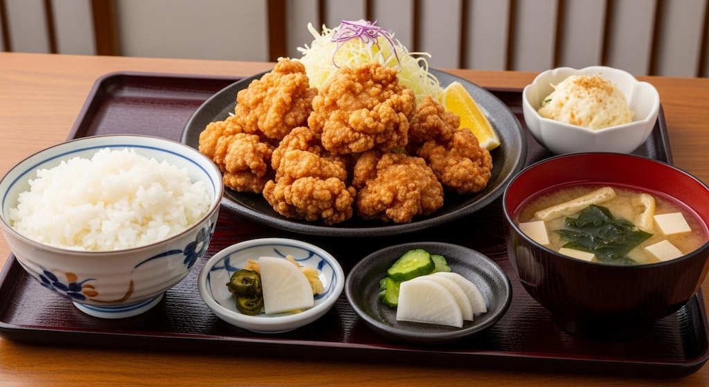 摩訶不思議食堂の唐揚げ膳
