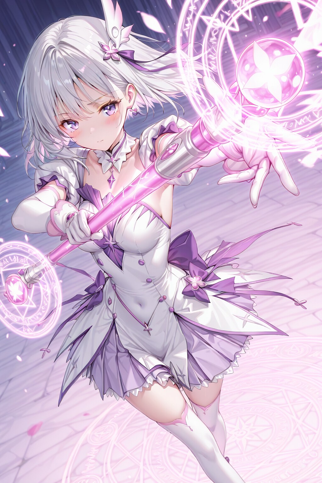 (1245)銀髪ちゃん魔法少女 | の人気AIイラスト・グラビア