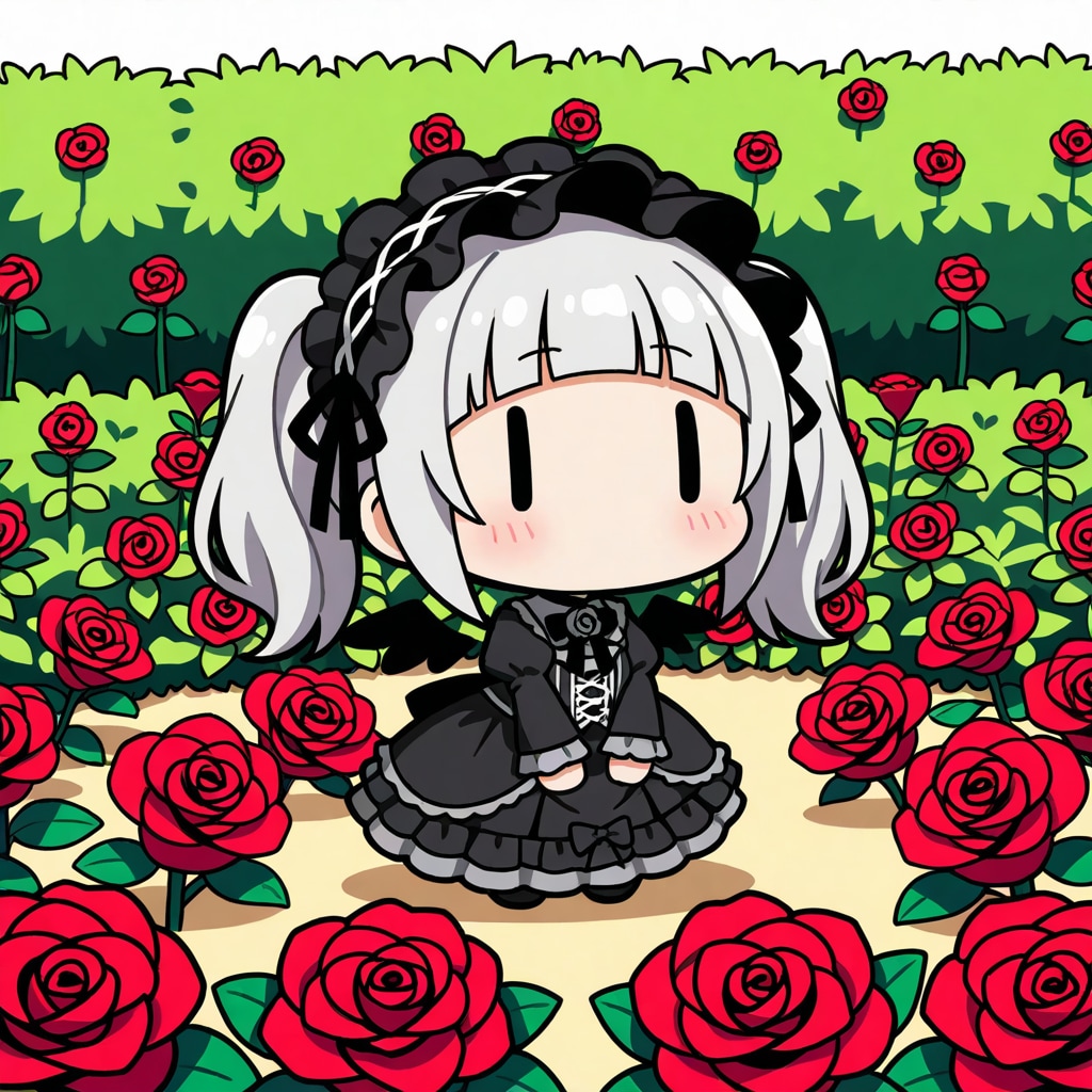 ゴスロリのarched bangsチビメイドさん