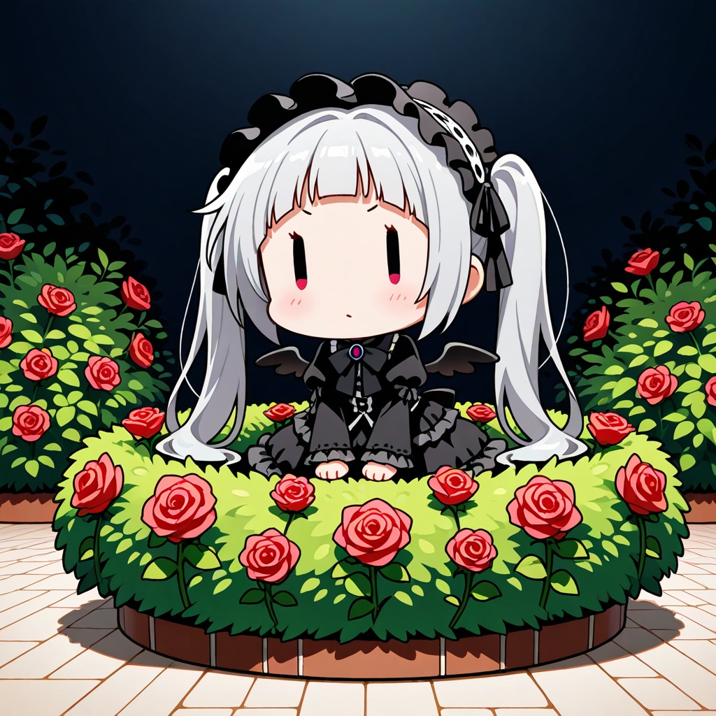 ゴスロリのarched bangsチビメイドさん