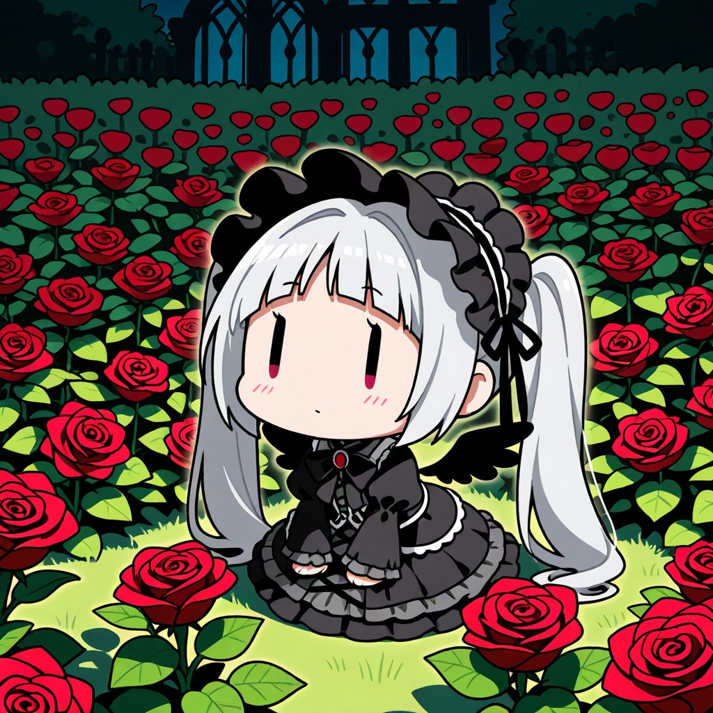 ゴスロリのarched bangsチビメイドさん