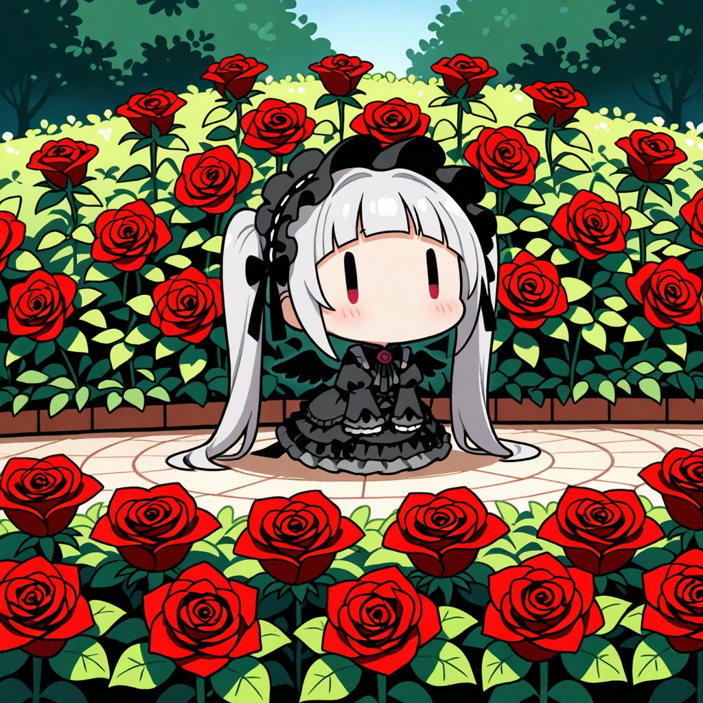 ゴスロリのarched bangsチビメイドさん