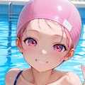 スク水のピンク髪ちゃん 3枚目