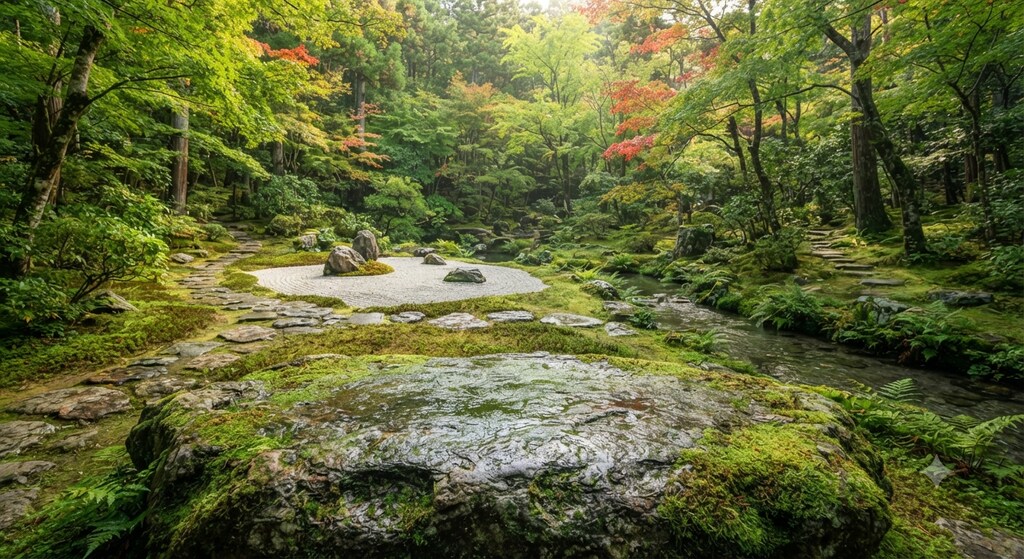 森林の中の枯山水