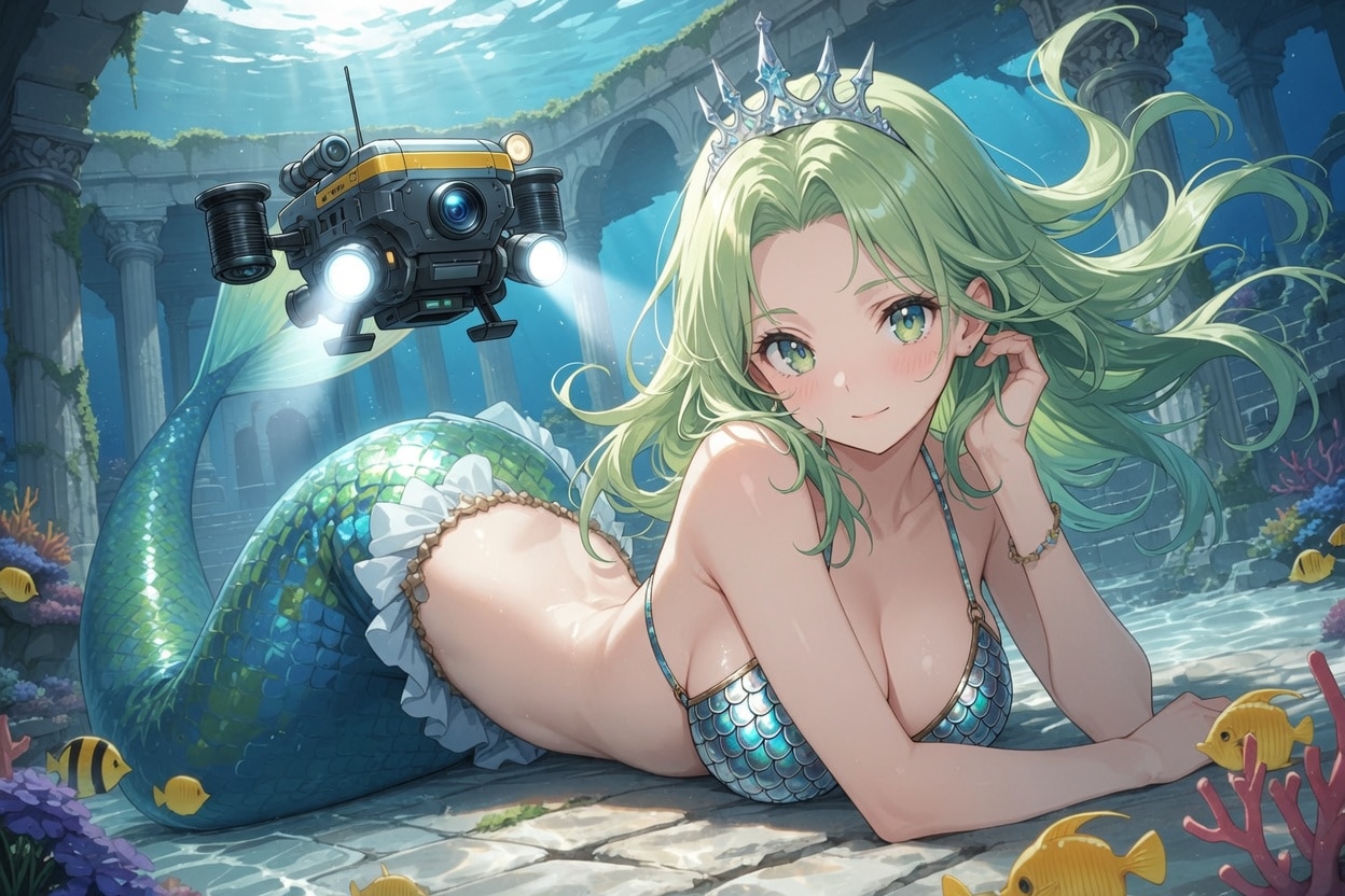 海底遺跡の人魚姫