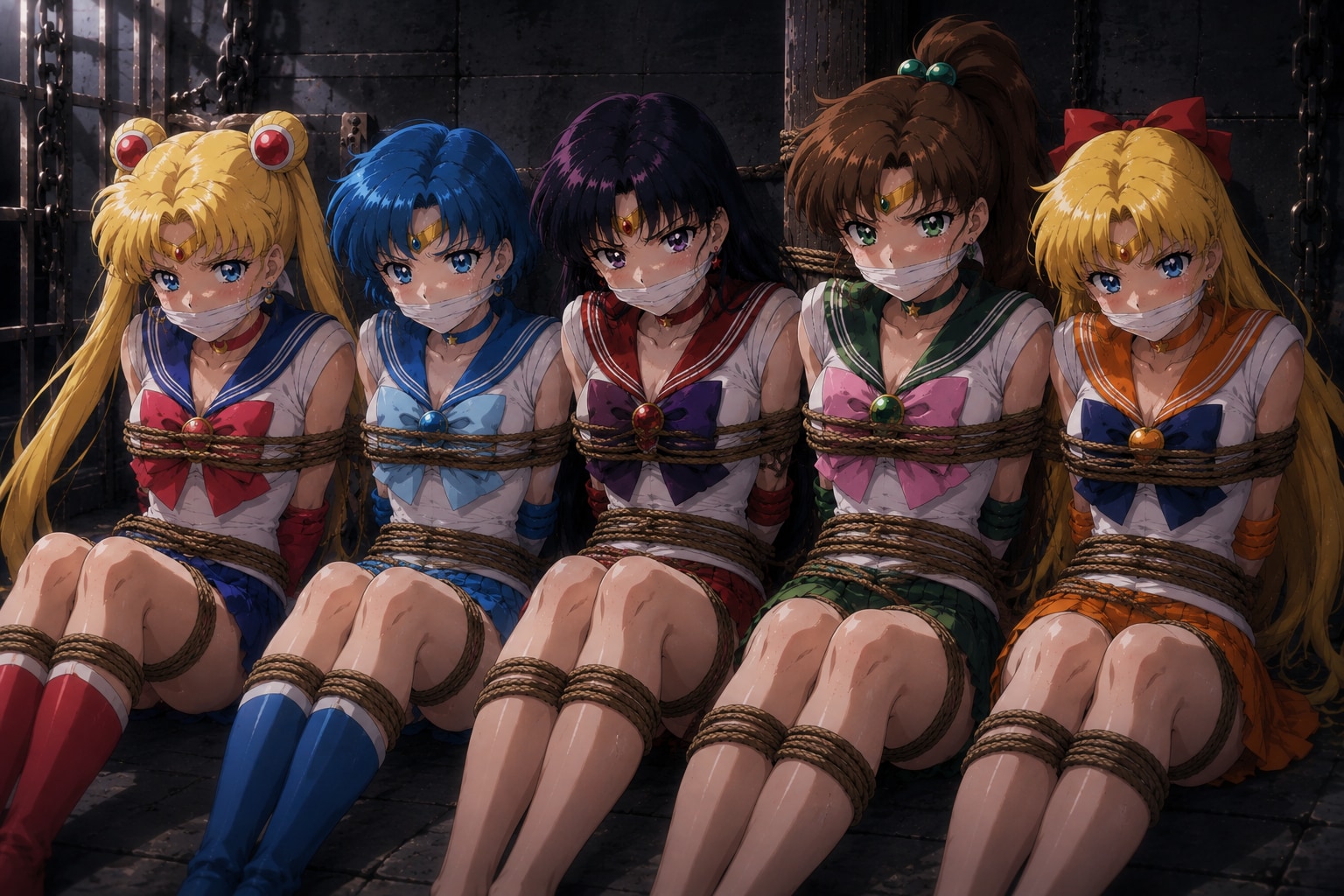 縛られたセーラー戦士たち