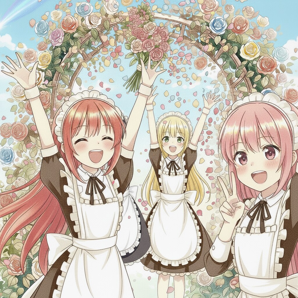 薔薇園に集まるメイドさんたちは・・・