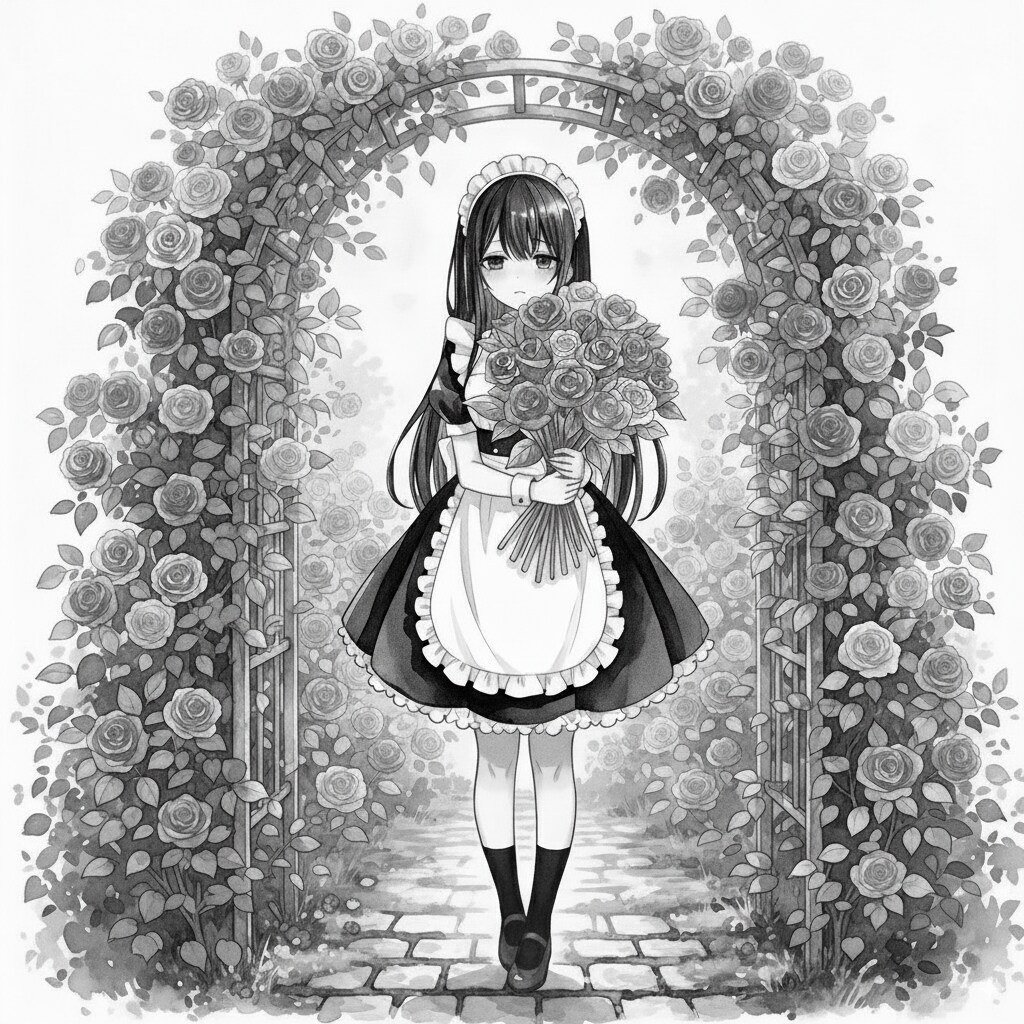 薔薇園に集まるメイドさんたちは・・・