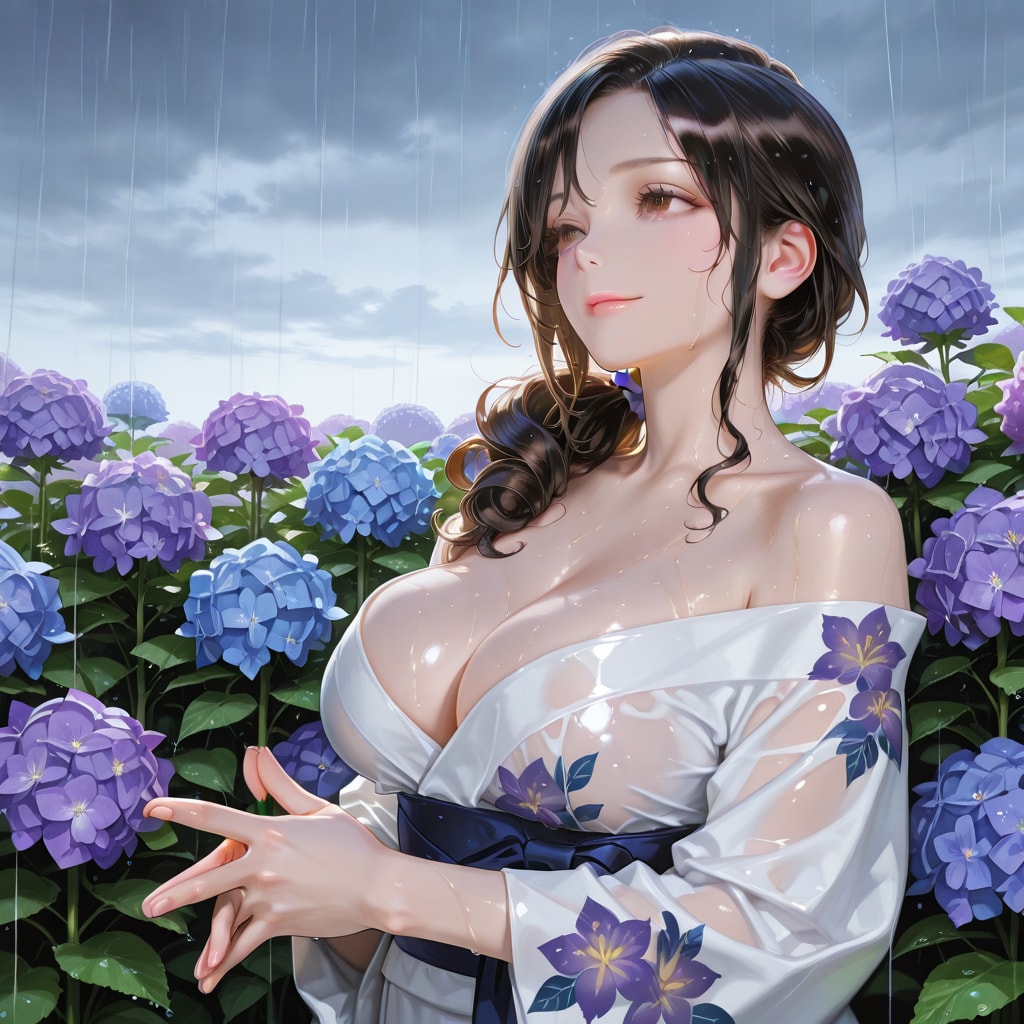 のぞみさん、紫陽花園