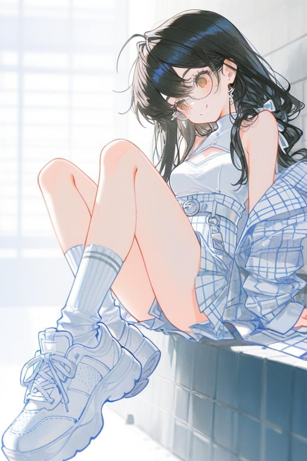 <うちの子ちゃん>白チェックガール