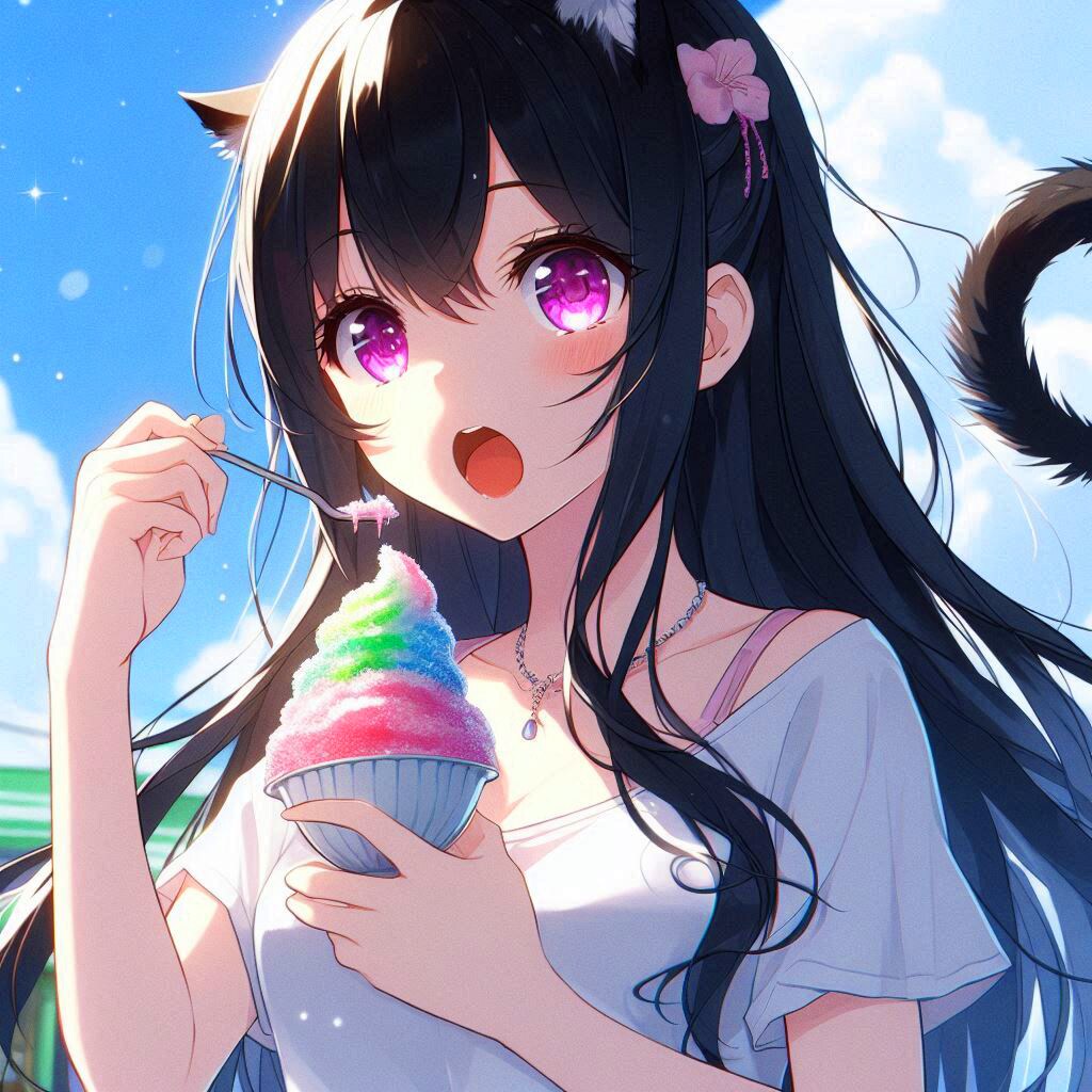 かき氷と、猫耳なうちの子♥その1-2(9枚)