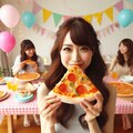 ピザ食べる女子とおまけ 6枚目