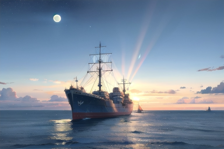 軍艦と夕空 | の人気AIイラスト・グラビア