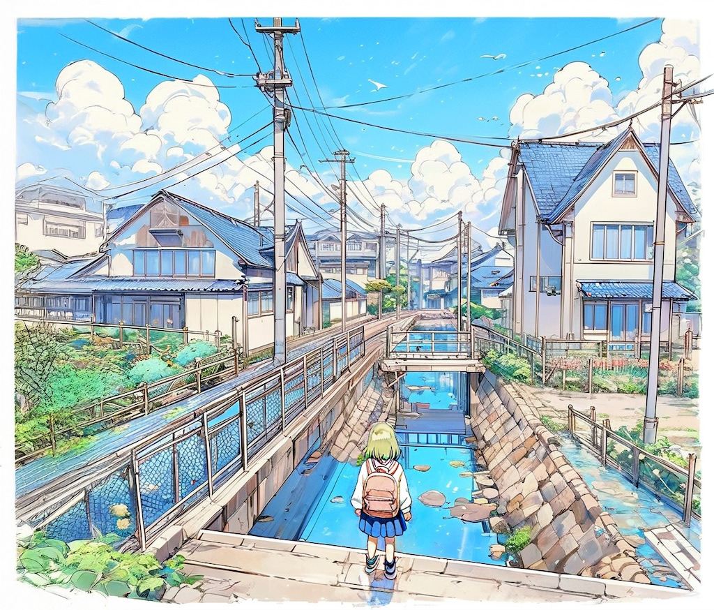 街と水たまり、少女189