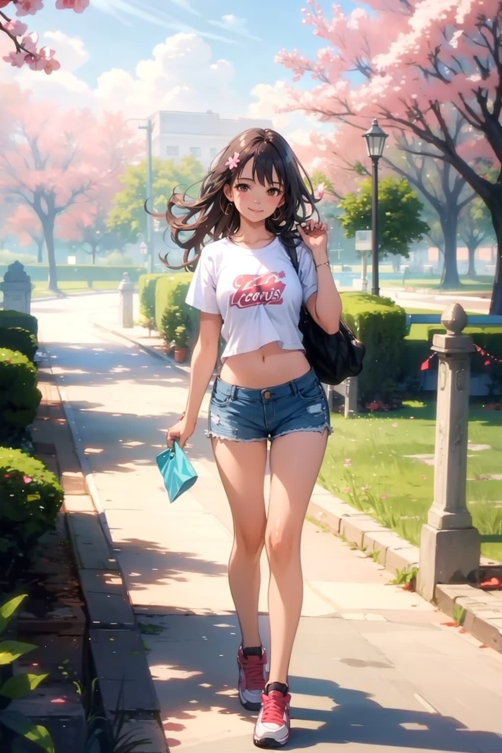 公園の遊歩道を歩く | の人気AIイラスト・グラビア