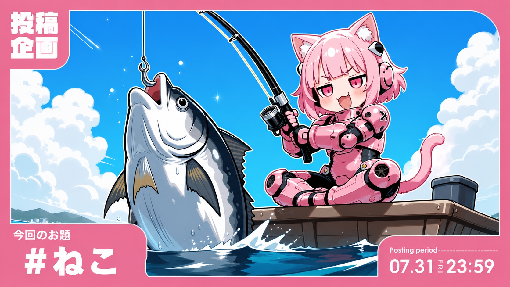 ぱわーどマグロ釣りねこちゃん