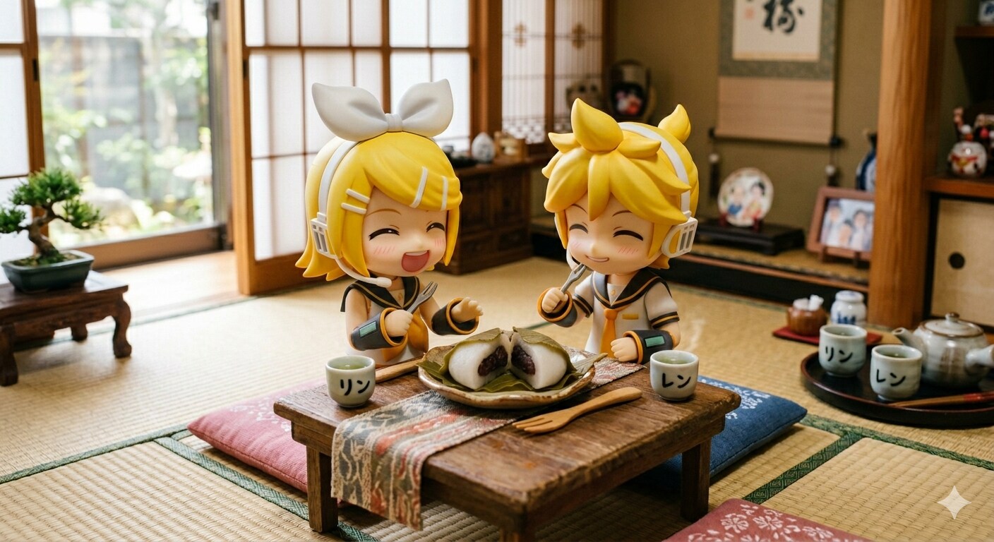 柏餅仲良くはんぶんこ😊